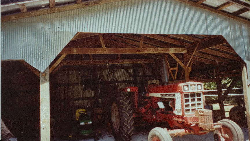 Tractor shed built with wood from old house